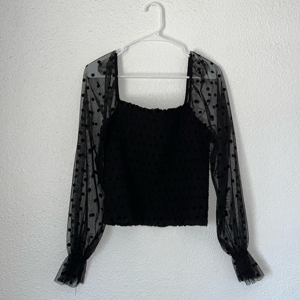 Black Polka Dot Long Sleeve